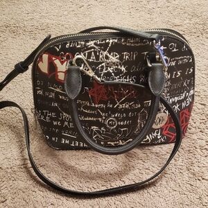 Purse Graffiti Handle Bag DKNY Bryant Dome Satchel 10"